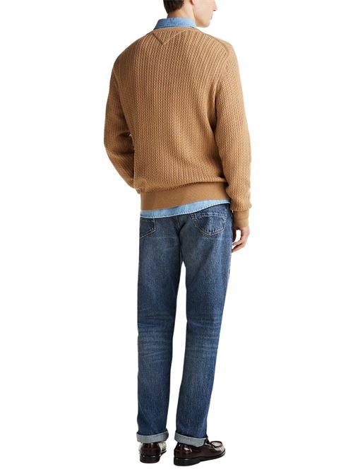 Maglioncino uomo caramello in cotone Tommy Hilfiger | MW0MW37400RBC